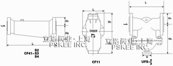 CF11螺纹式汽水离器尺寸图